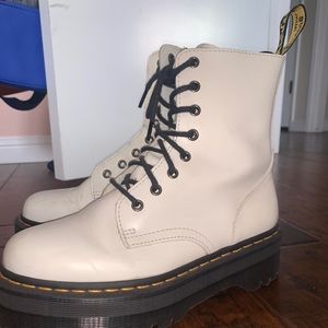 Dr Marten platform white boots